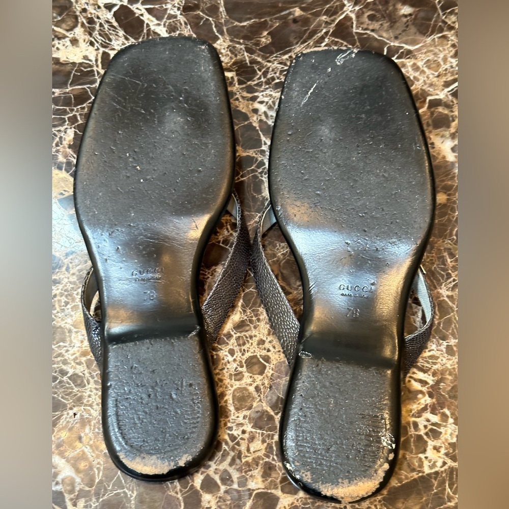 Gucci Black and Silver Sandals - Picture 2 of 10